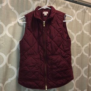 J.Crew Puffer Vest — Dark Red